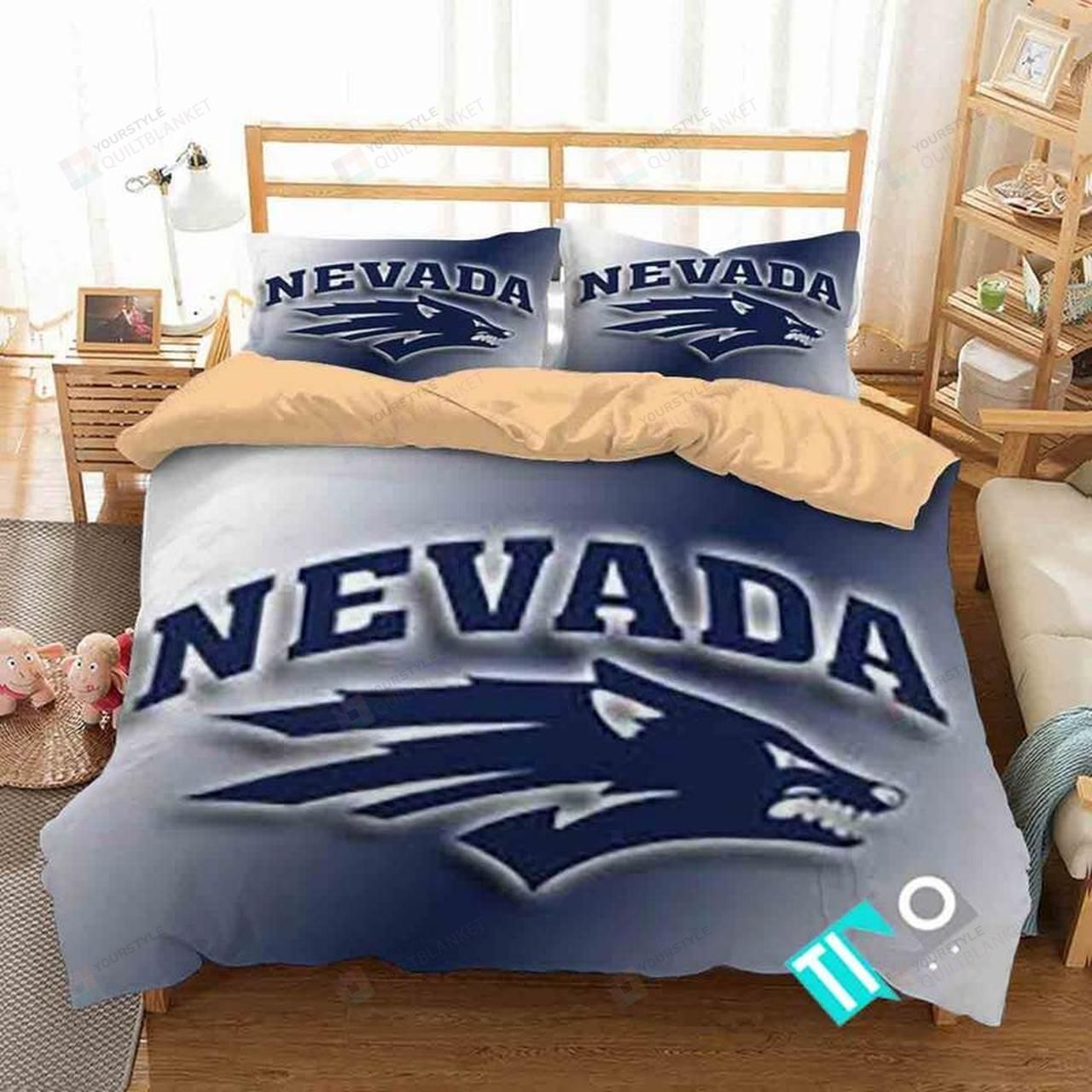 Ncaa Nevada Wolf Pack 3 Logo N 3d Duvet Cover Bedding Sets