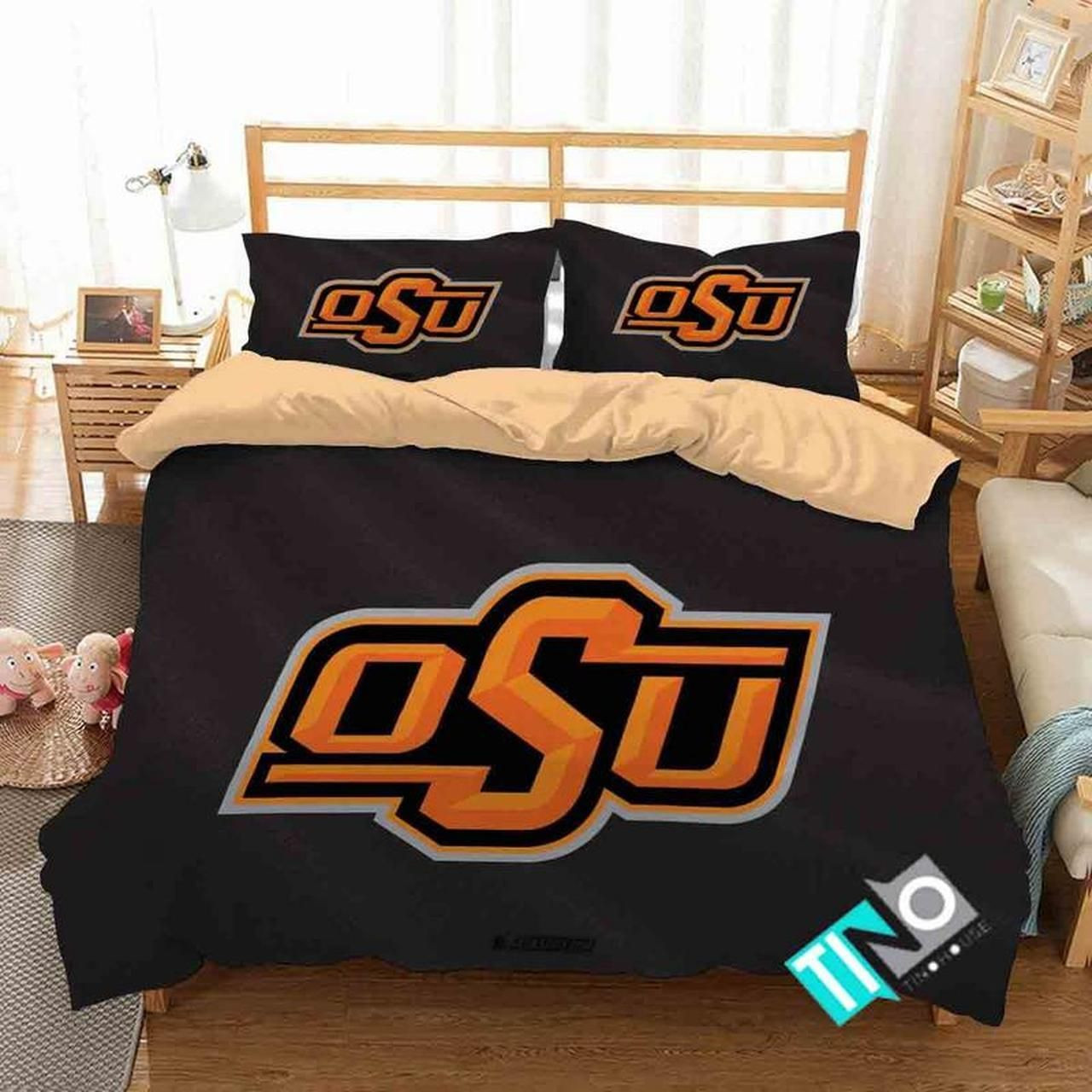NCAA Oklahoma State Cowboys 1 Logo N 3D PersonalizedCustomized Bedding Sets Duvet Cover Bedroom Set Bedset Bedlinen