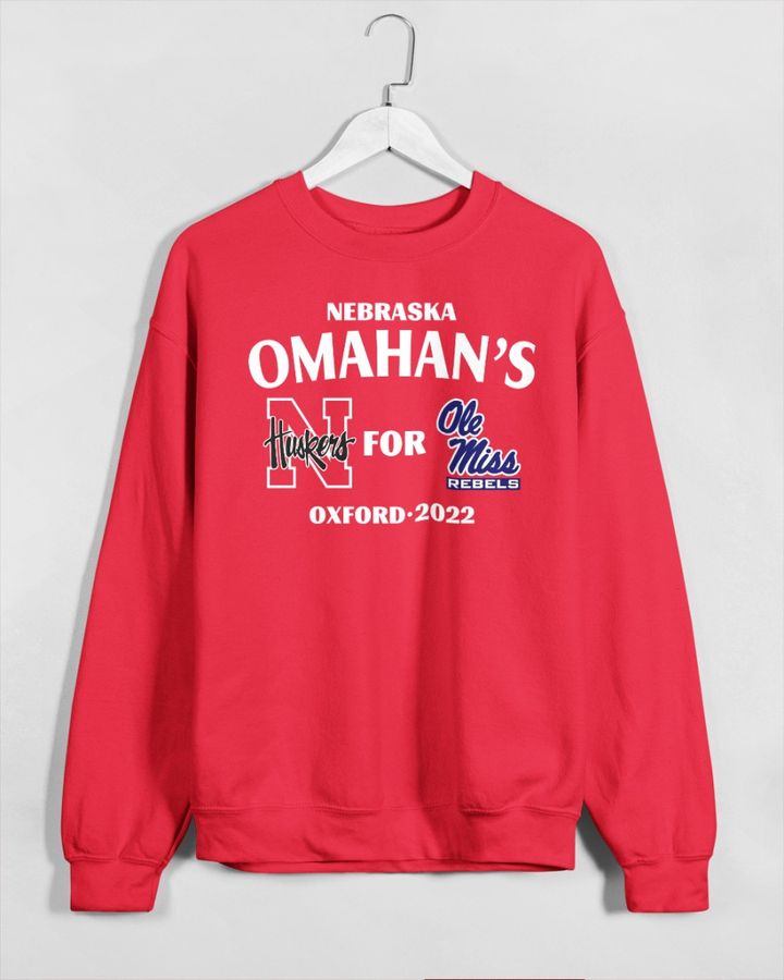 Nebraska Omahan's Husker For Ole Miss Oxford 2022 Hoodied Sweatshirt