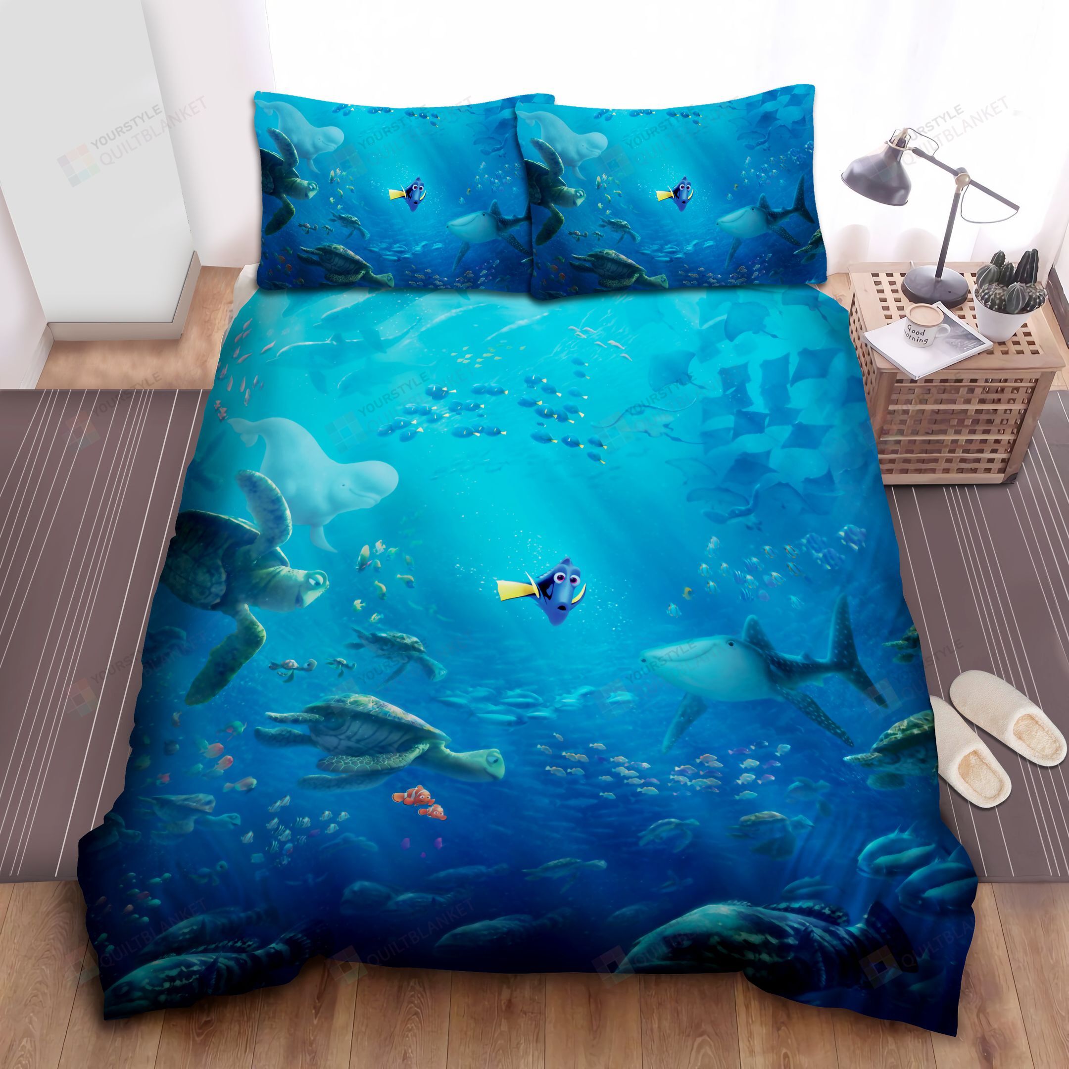 Nemo Marlin And Dory Lost In Huge Ocean Bed Sheets Spread Comforter Duvet Cover Bedding Sets