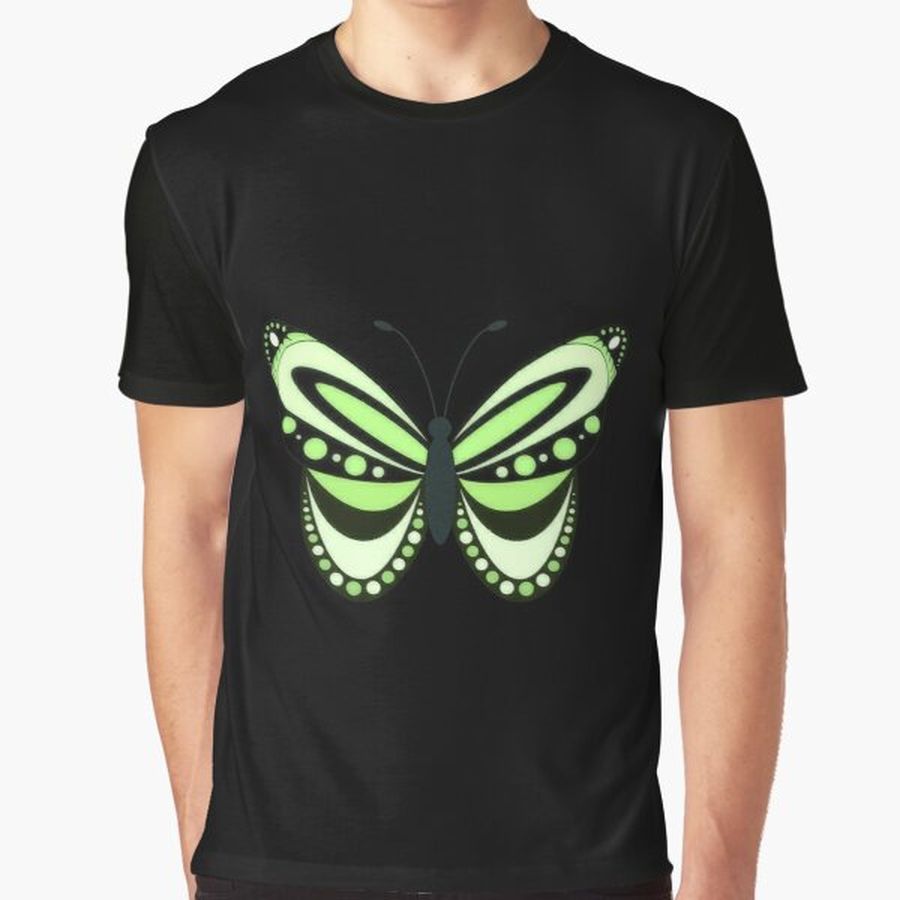Neon Green Butterfly Graphic T-Shirt