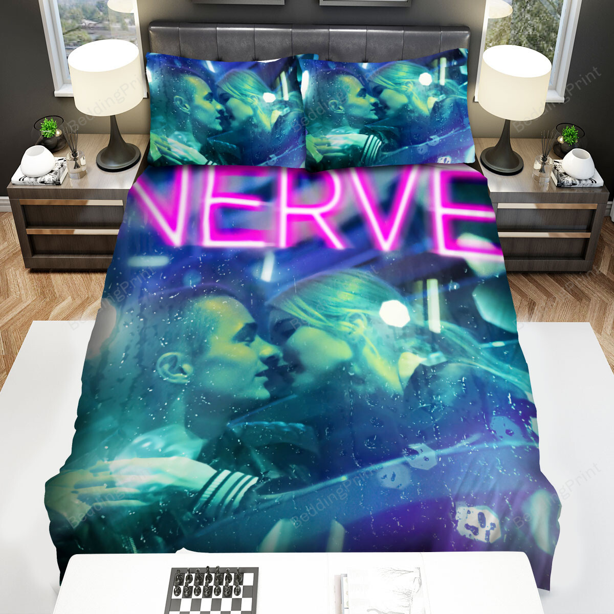 Nerve (I) (2016) Challenge Kiss A Stranger Movie Poster Bed Sheets Spread Comforter Duvet Cover Bedding Sets