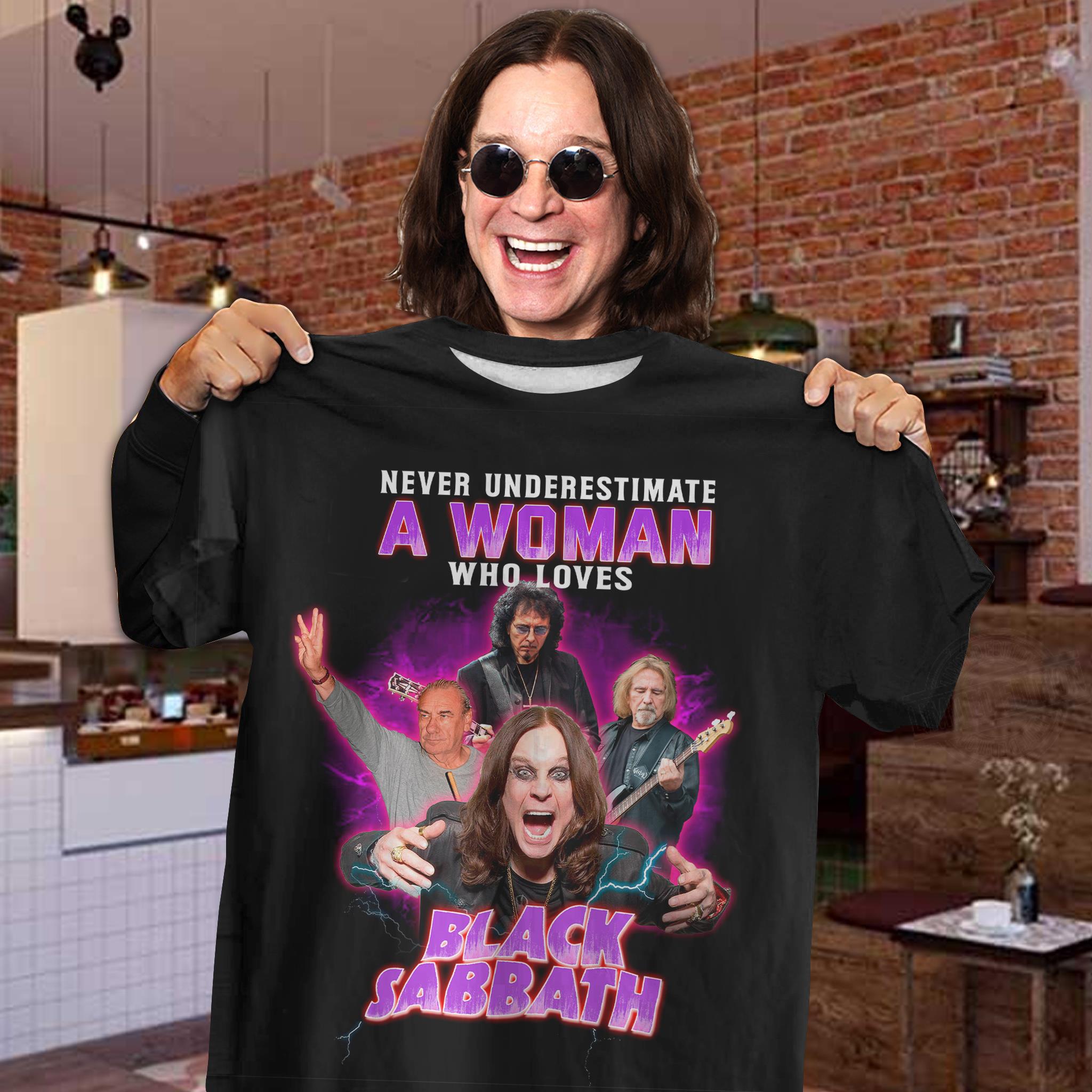 Never Underestimate A Woman Who Loves Black Sabbath Shirt