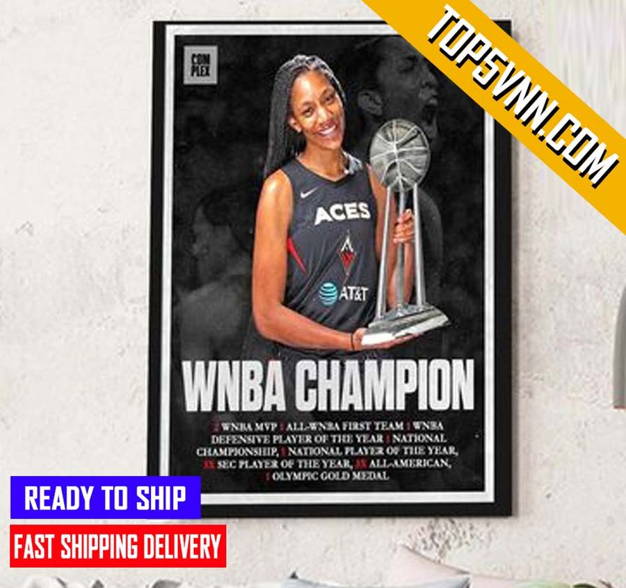 NEW Aja Wilson Las Vegas Aces Is 2022 WNBA Champion For Fans Poster Canvas