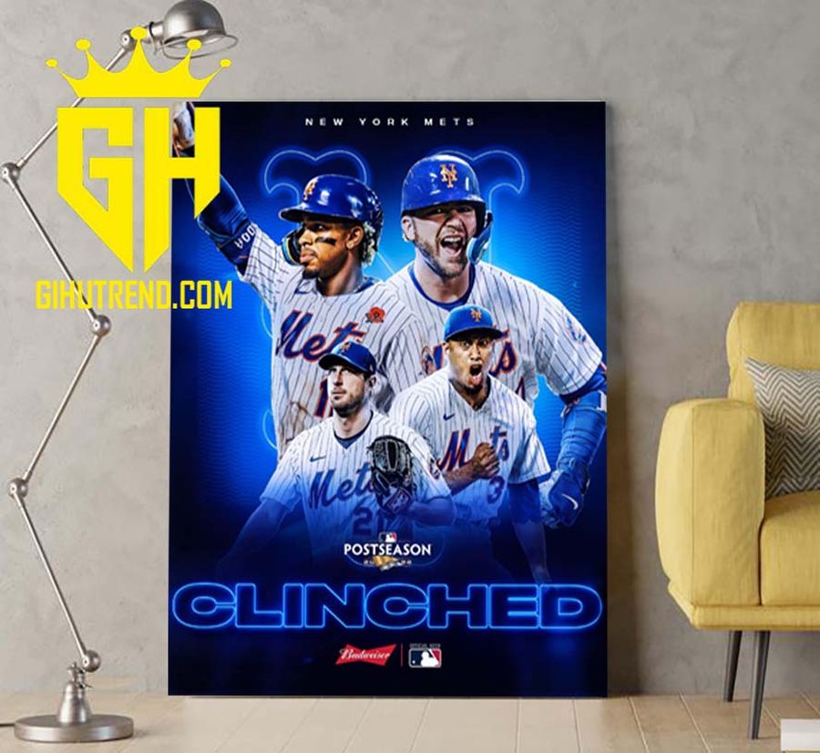 New York Mets BACK In The Postseason MLB Clinched 2022 Poster Canvas