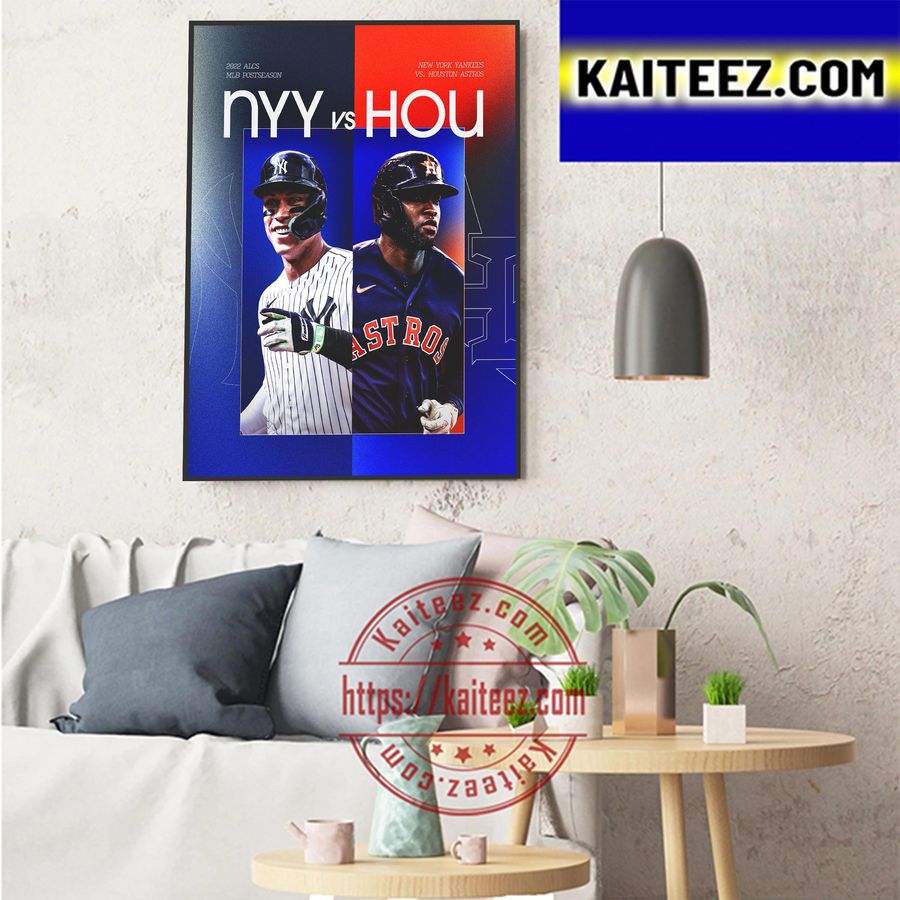 New York Yankees Vs Houston Astros 2022 ALCS MLB Postseason Art Decor Poster Canvas