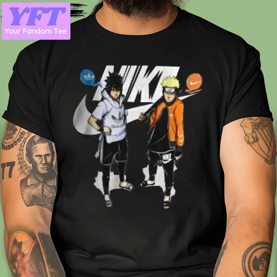 Nike Naruto And Sasuke Adidas Anime For Fan New Design T Shirt
