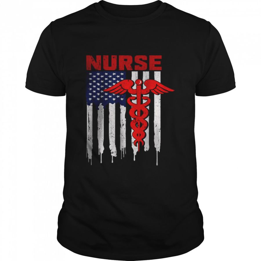 Nurse American Flag Frontline Worker Medical Gear T Shirt