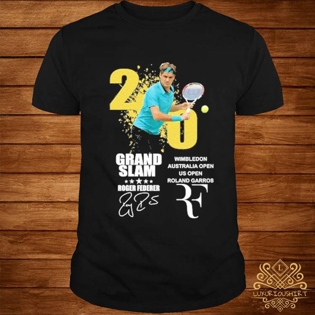 Official 20 Grand Slam Roger Federer Wimbledon Australia open us open roland garros shirt