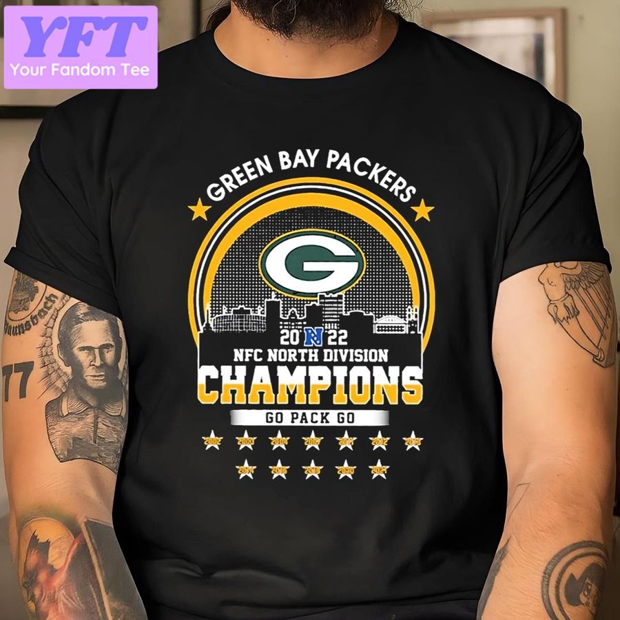 Official Green Bay Packers 2022 North Division Champs Trophy Green Bay Packers New Design T Shirt
