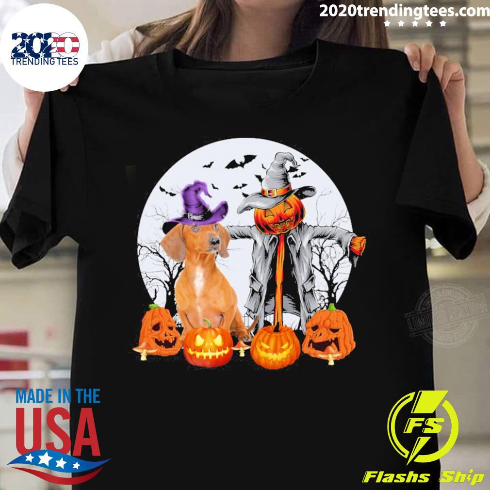 Official halloween Scarecrow Red Dachshund T-shirt