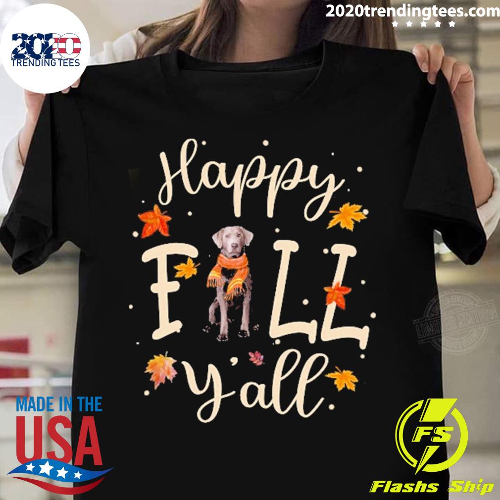Official happy Fall Y'all Silver Labrador Dog Halloween T-shirt