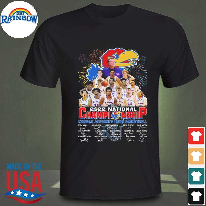 Official Kansas Jayhawks Men's Basketball 2022 national championship signatures shirt