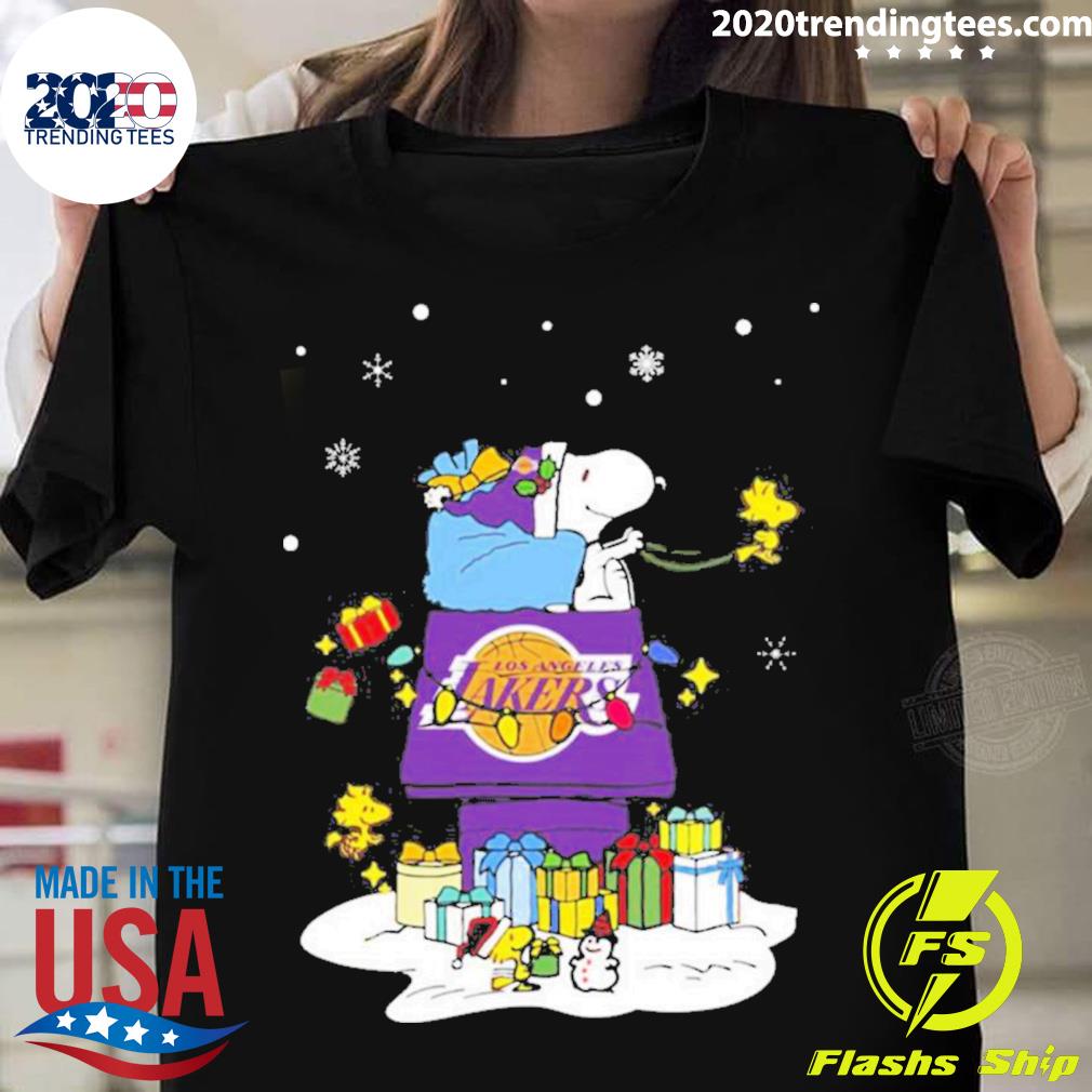 Official los Angeles Lakers Santa Snoopy Wish You A Merry Christmas 2022 T-shirt
