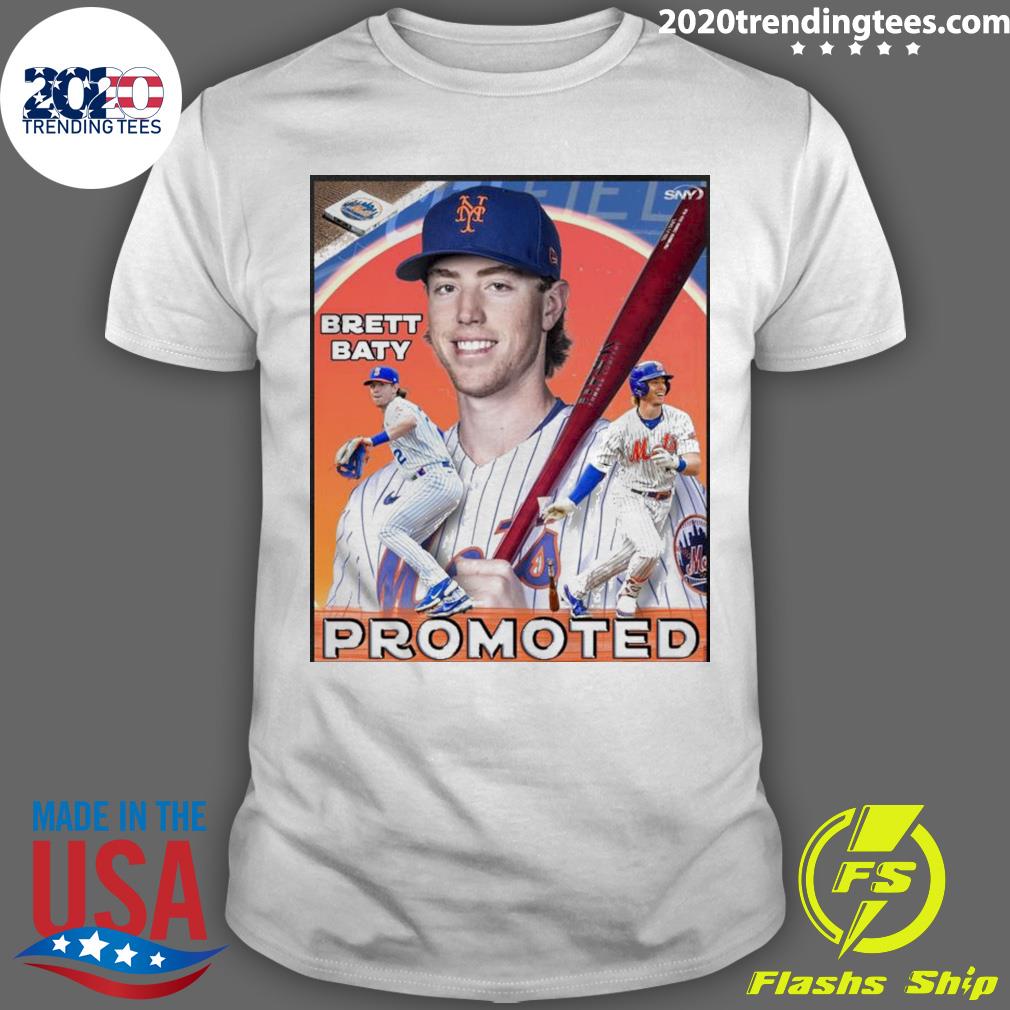 Official new York Mets Brett Baty Promoted T-shirt