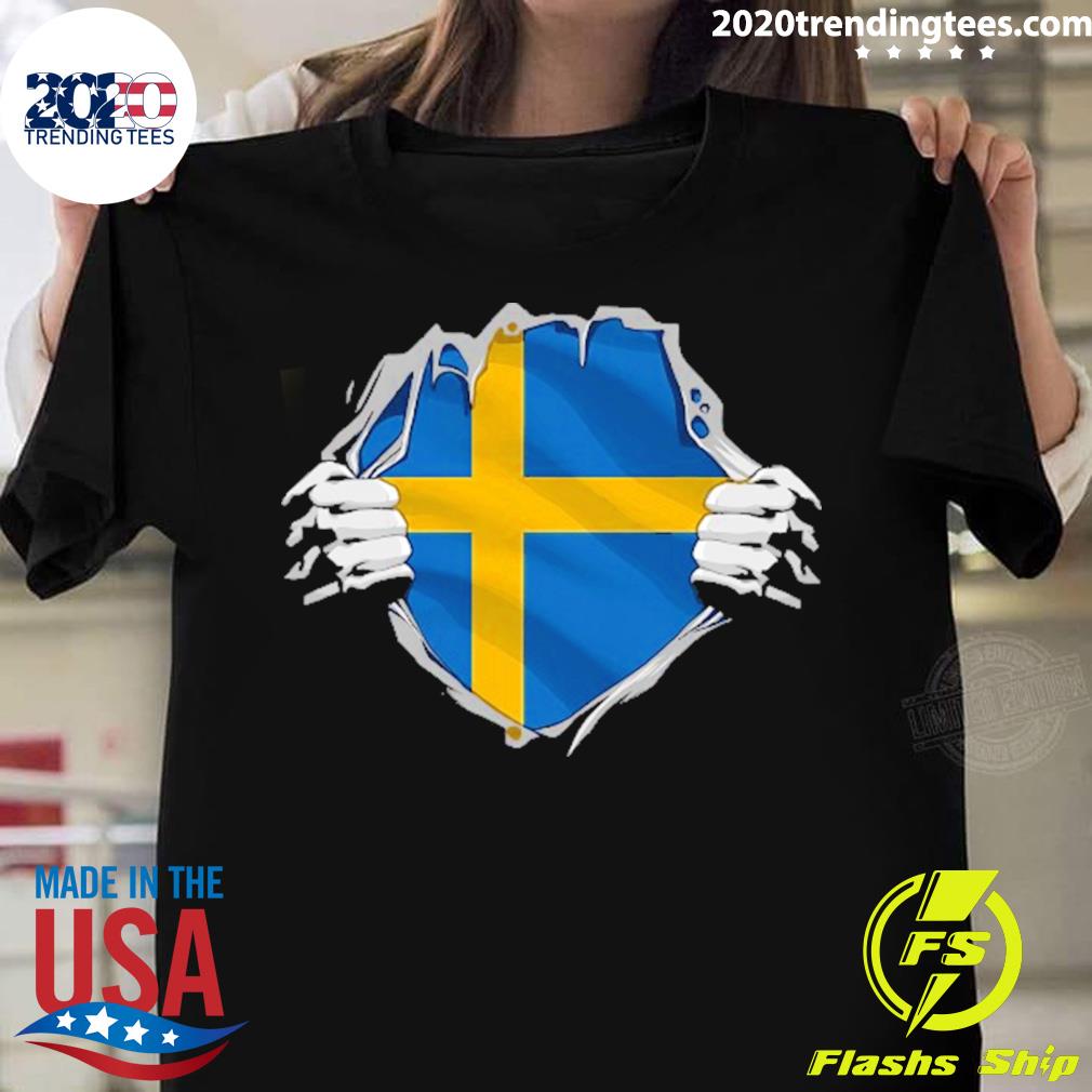 Official super Swedish Heritage Proud Sweden Roots Flag T-shirt