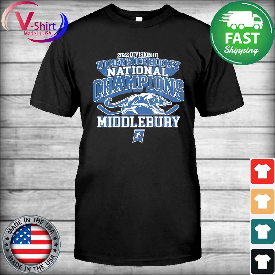 Official The 2022 NCAA Division III Women's Ice Hockey National Champions Middlebury College Shirt