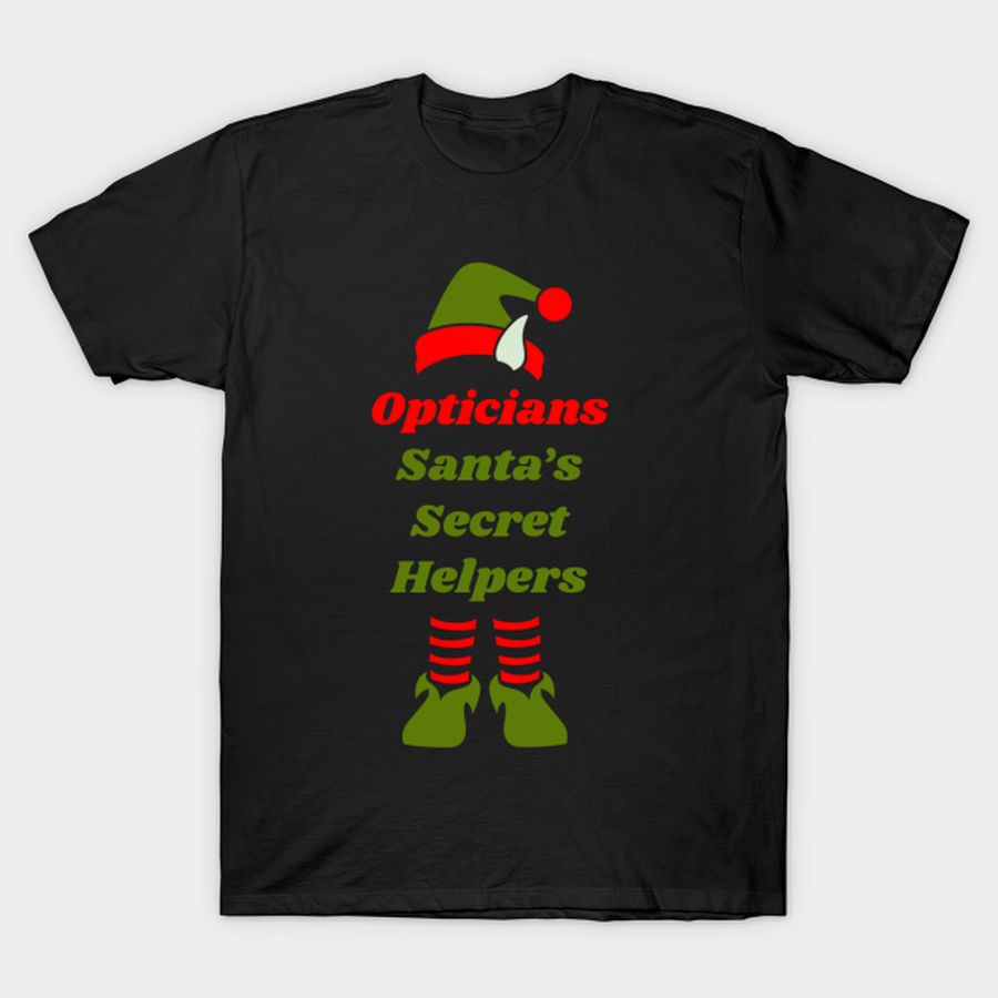 Optician Santa Secret Helper Elf Christmas Holiday Fun T-shirt, Hoodie, SweatShirt, Long Sleeve