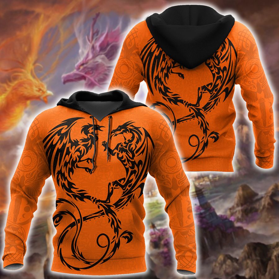 Orange dragon 3D hoodie shirt for men and women DDST10122001