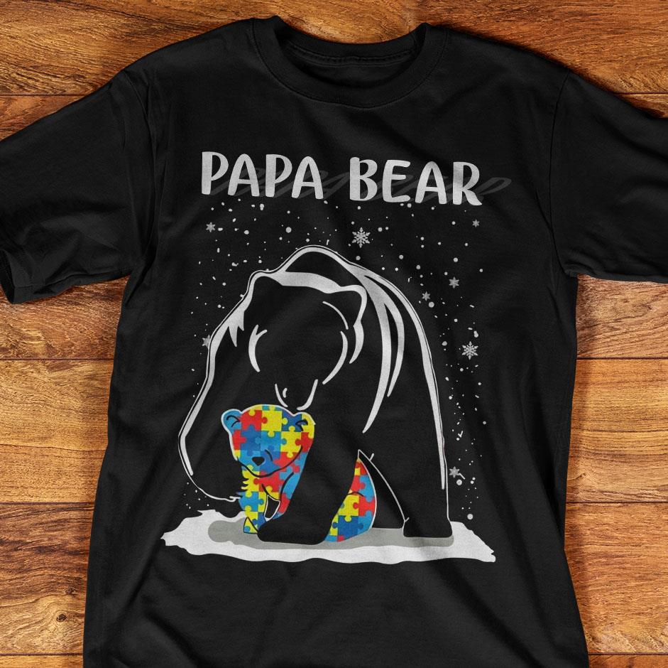Papa Bear Protects Autism Son Shirt