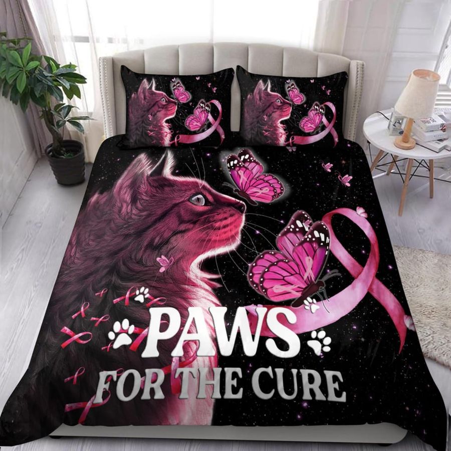 Paws For The Cure Breast Cancer Awareness Bedding Set Duvet Cover Set