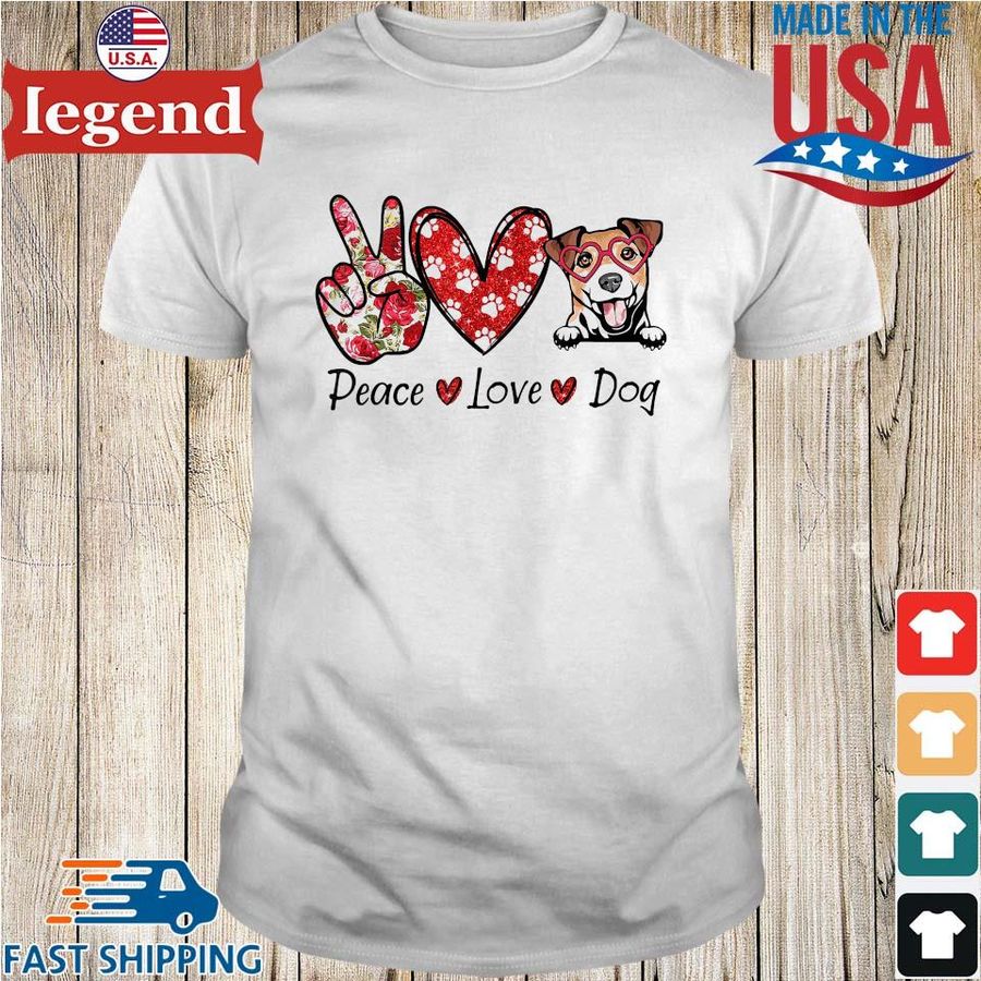 Peace Love Dog Valentine Day shirt