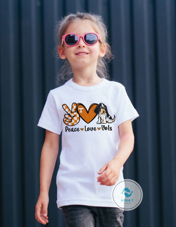 Peace Love Vols Tennessee Football Gameday Smokey Fan Shirt