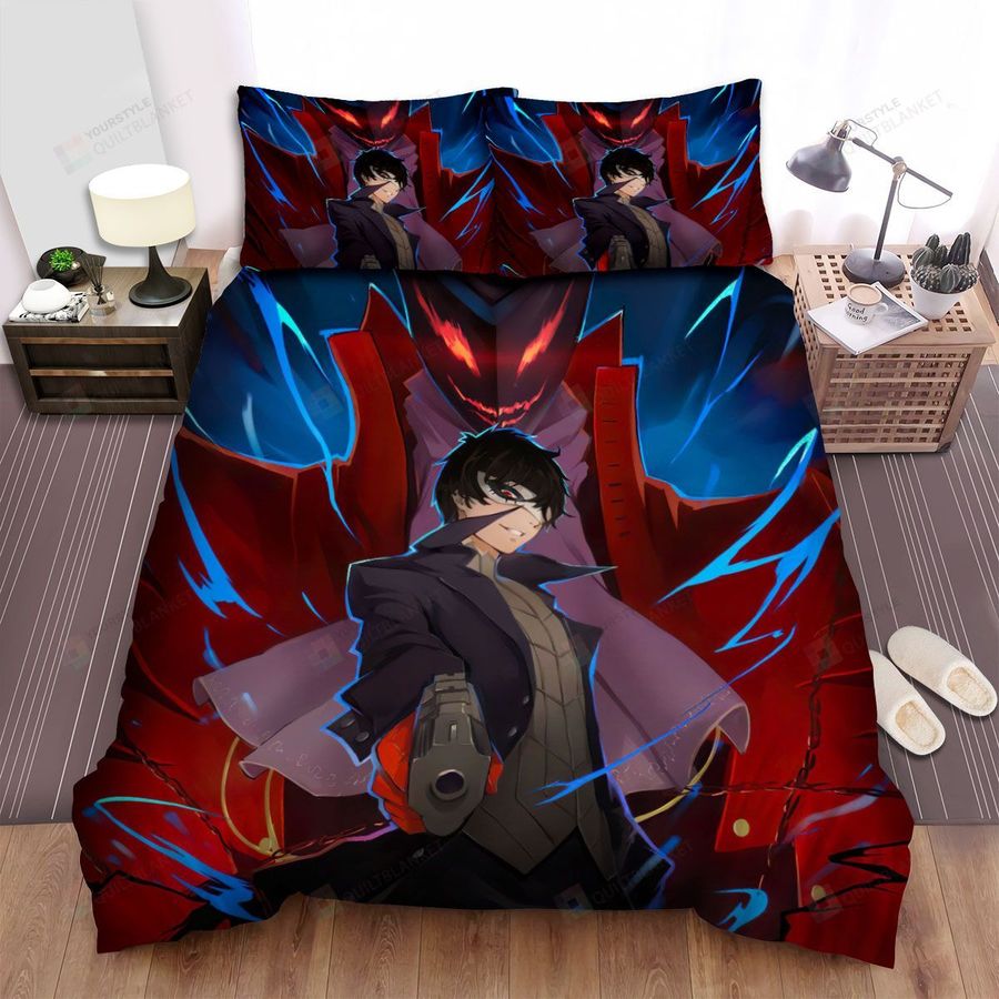 Persona 5 Joker With A Gun Bed Sheets Spread Comforter Duvet Cover Bedding Sets