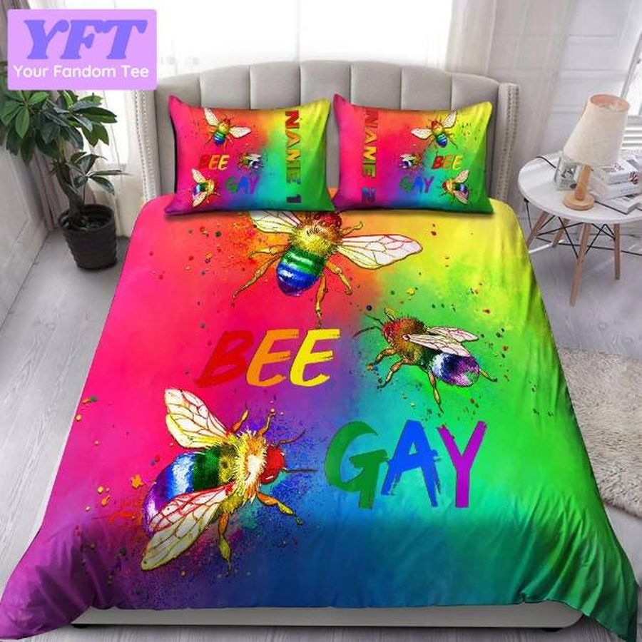 Personalized Bee Gay Lgbt Pride Art Color Ver 3D Bedding Set