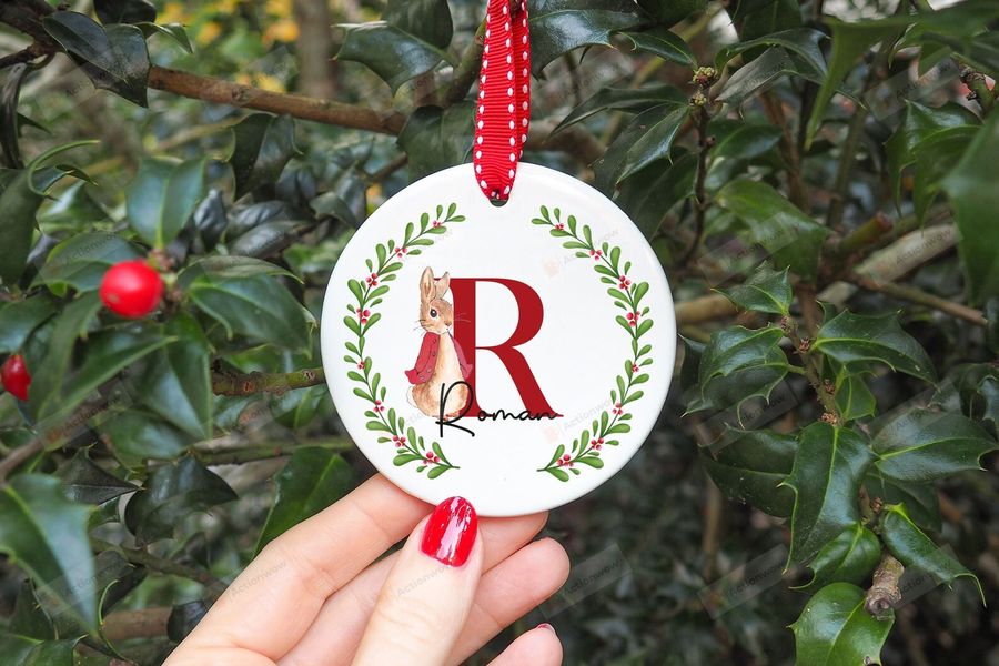 Personalized Christmas Rabbit Ornament, Gift For Rabbit Lovers Ornament, Christmas Gift Ornament