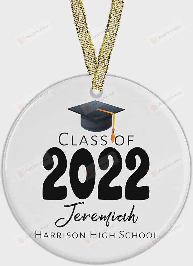 Personalized Class Of 2022 Ornament, The World Awaits Ornament, Graduation Gift Ornament   8292