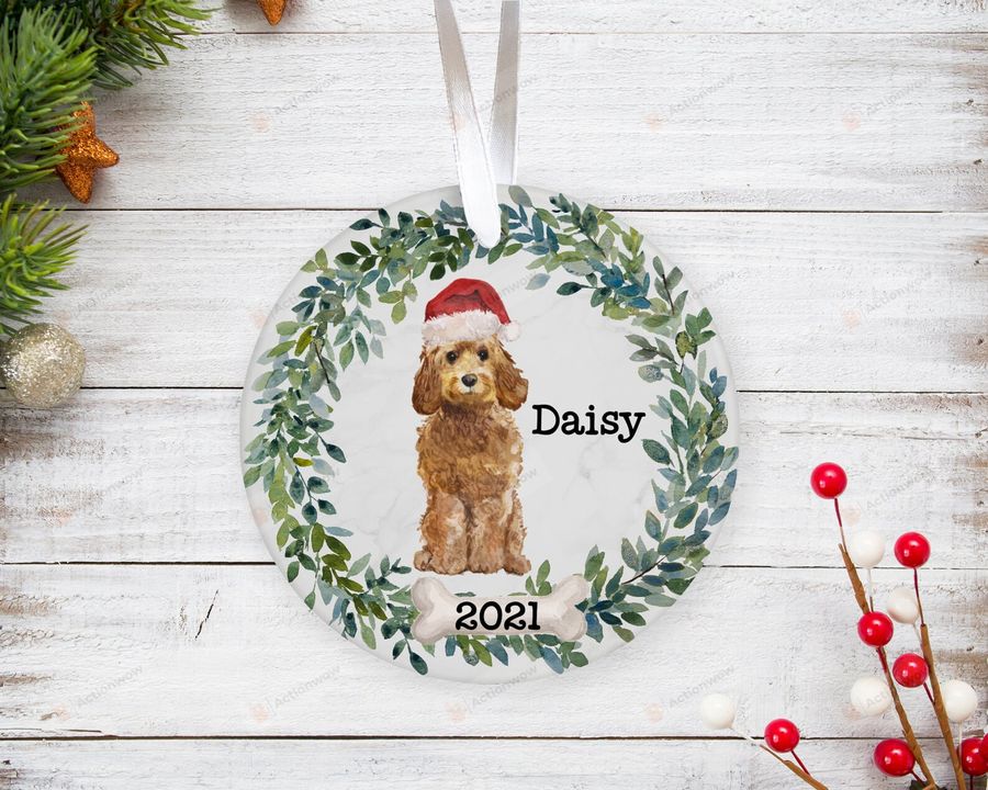 Personalized Cockapoo Ornament, Dog Lover Ornament, Christmas Gift Ornament   6926