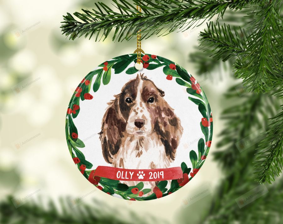 Personalized Cocker Spaniel Ornament, Dog Lover Ornament, Christmas Gift Ornament   6080