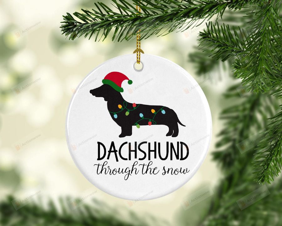  Personalized Dachshund Ornament, Dog Lover Ornament, Christmas Gift Ornament 284 