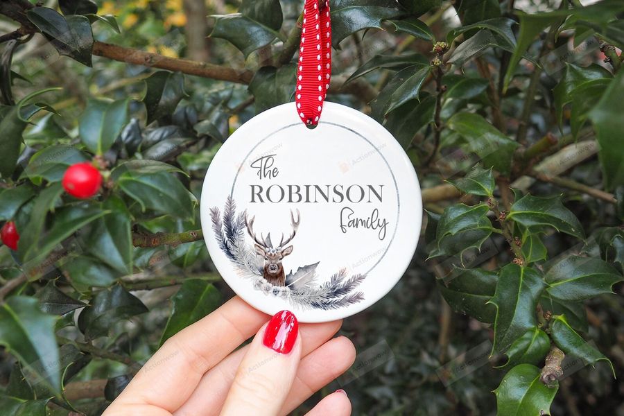 Personalized Deer Christmas Ornament, Gift For Deer Lovers Ornament, Christmas Gift Ornament