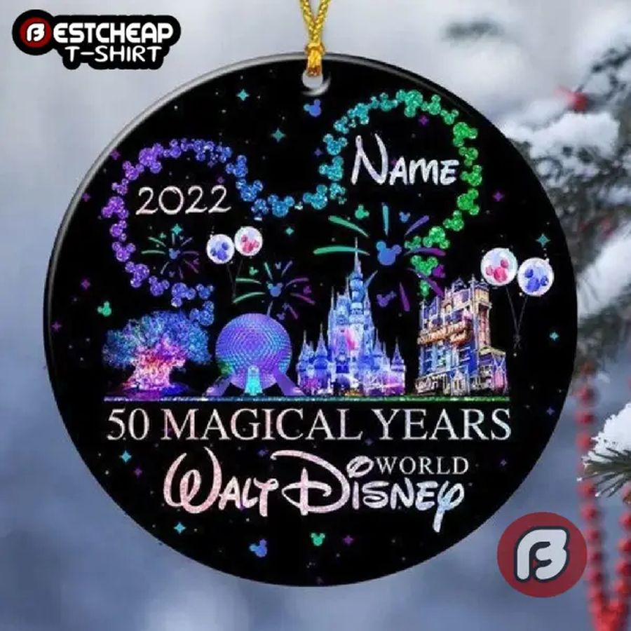 Personalized Disney 50Th Anniversary Ornament World Walt Disney Xmas Gift