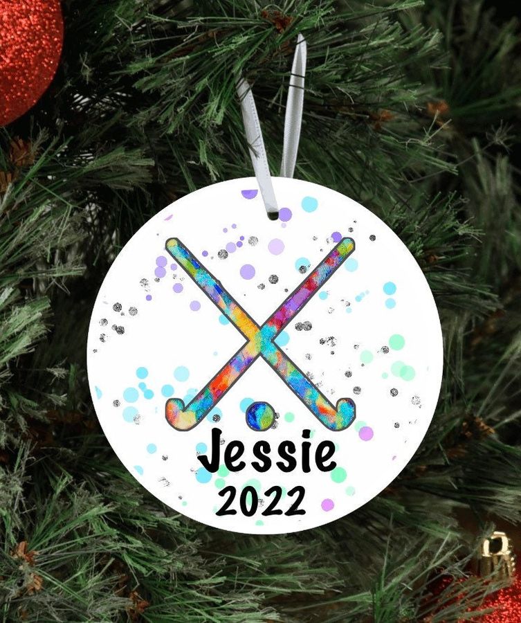 Personalized Field Hockey Christmas Ornament