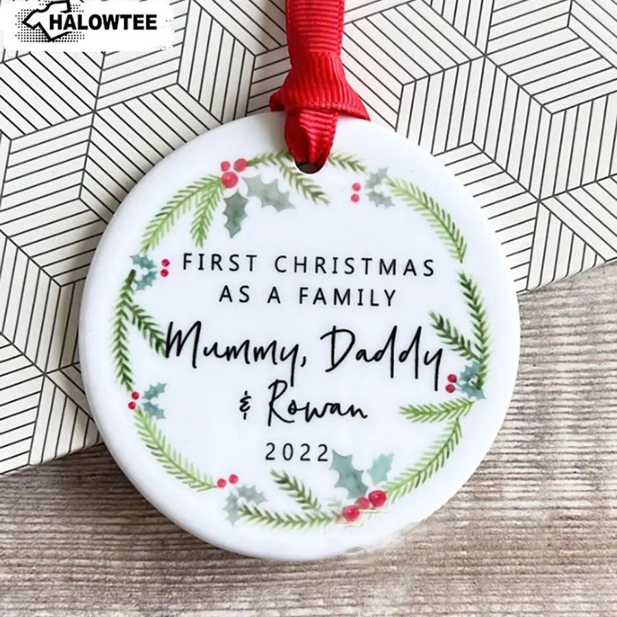 Personalized First Christmas As A Family Mummy Daddy Ornament Hanging Decor Gift For Home