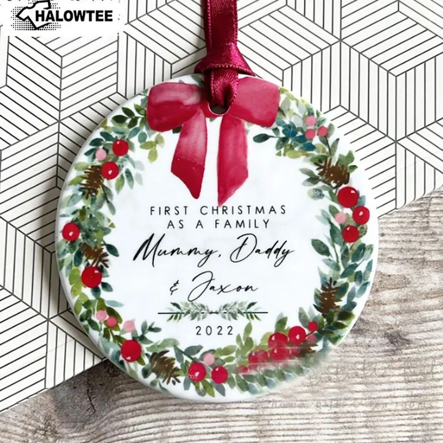 Personalized First Christmas As A Family Ornament Best Gift For Lover Xmas Holiday