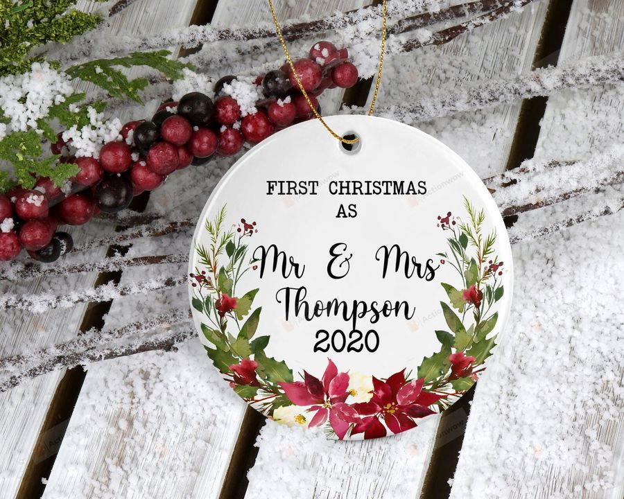 Personalized First Christmas As Mr And Mrs Ornament, Gifts For Couple Ornament, Christmas Gift Ornament