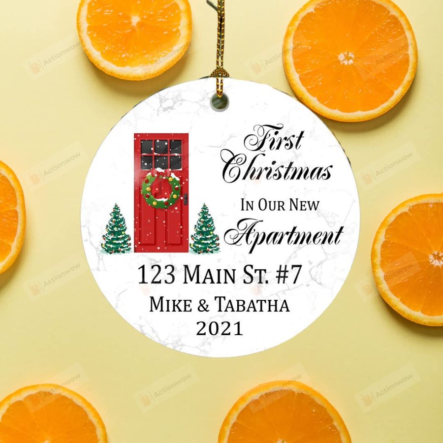 Personalized First Christmas In Our New Apartment Ornament Family Ornament In Anniversary Party Christmas Decoration Wedding Decoration Gifts From Family Friend To My Parents Children   9655