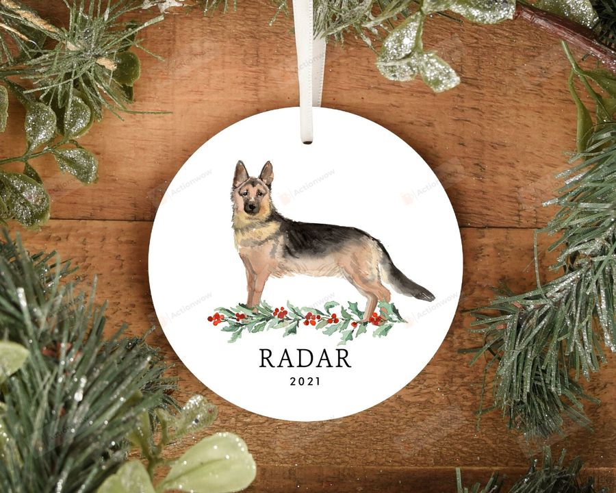 Personalized German Shepherd Dog Ornament, Gifts For Dog Owners Ornament, Christmas Gift Ornament   4242