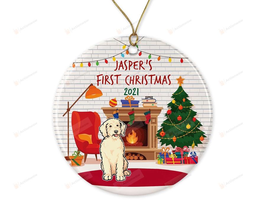 Personalized Goldendoodle Christmas Ornament Goldendoodle First Christmas Ornament Dog Christmas Tree Ornament Custom Puppy Gifts Dog Lovers Gifts Hanging Decoration