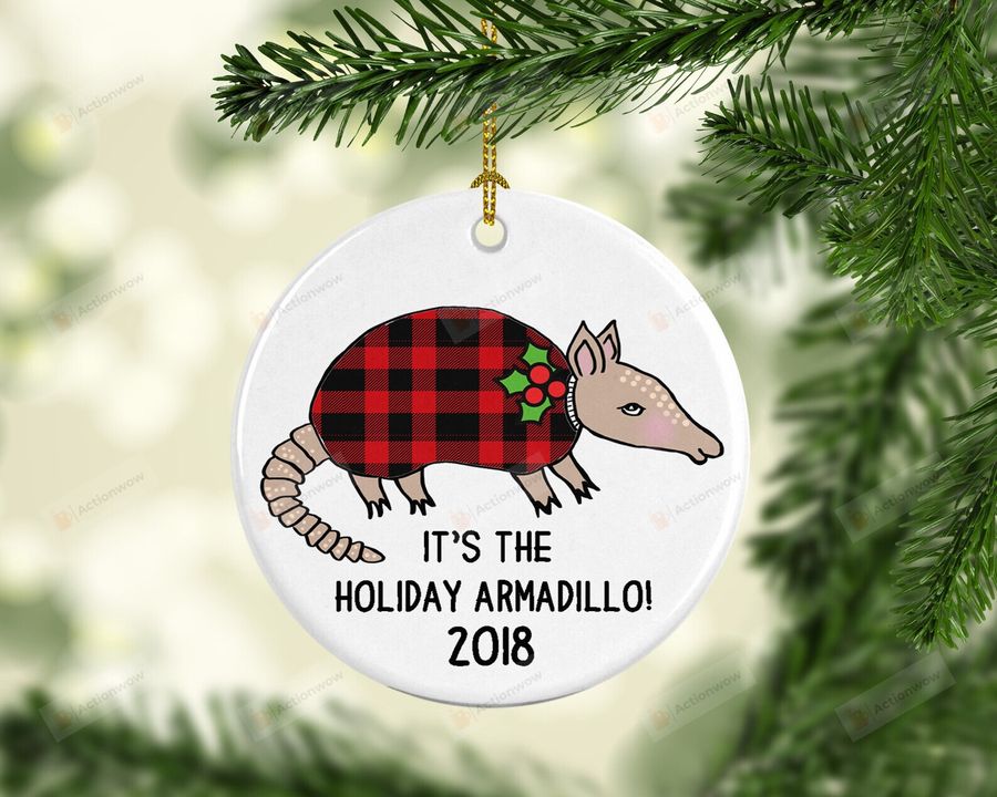  Personalized Holiday Armadillo Ornament, Gift For Armadillo Lovers Ornament, Christmas Gift Ornament 