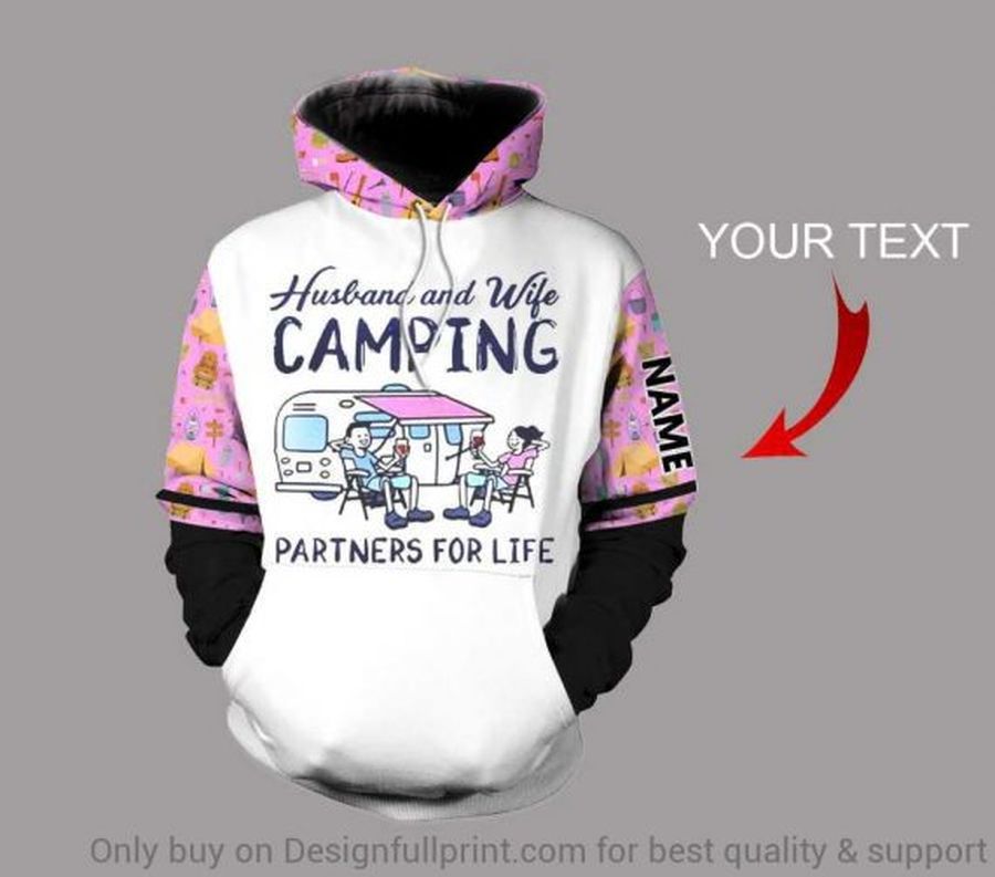 Personalized Husband And Wife Camping Us Unisex Hoodie
