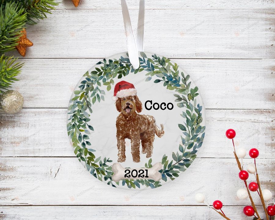 Personalized Labradoodle Dog Ornament, Gifts For Dog Owners Ornament, Christmas Gift Ornament   589