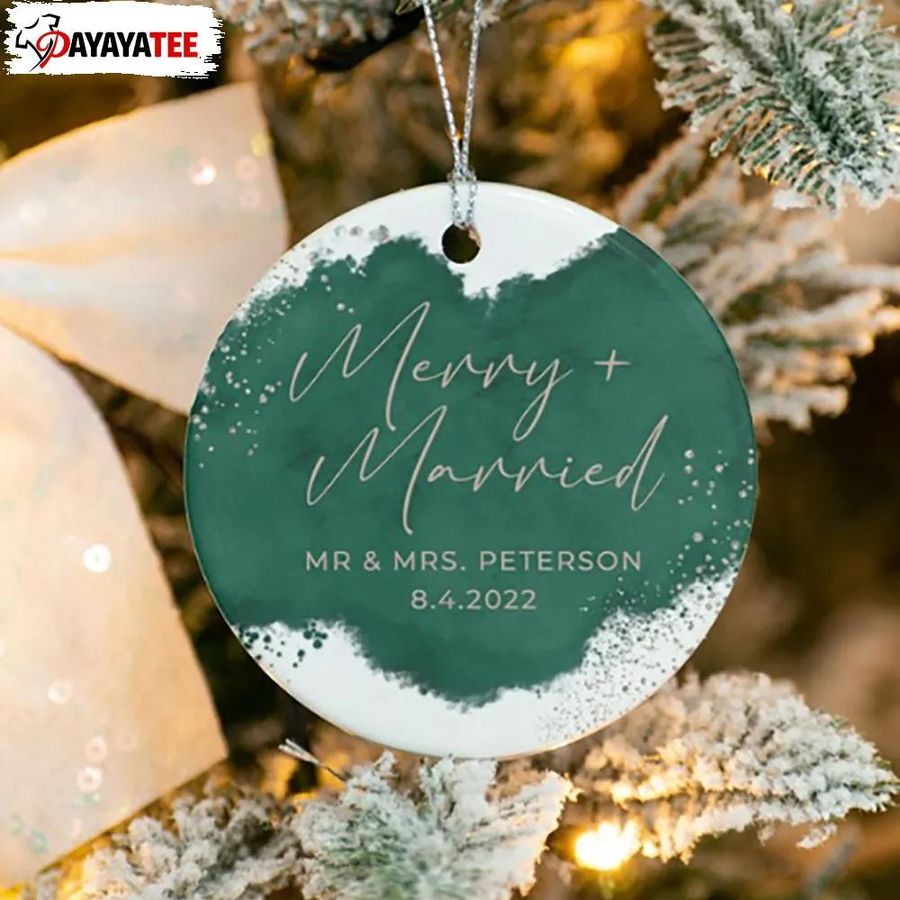 Personalized Married Mr And Mrs Merry Christmas Ornament Dercor Gifts