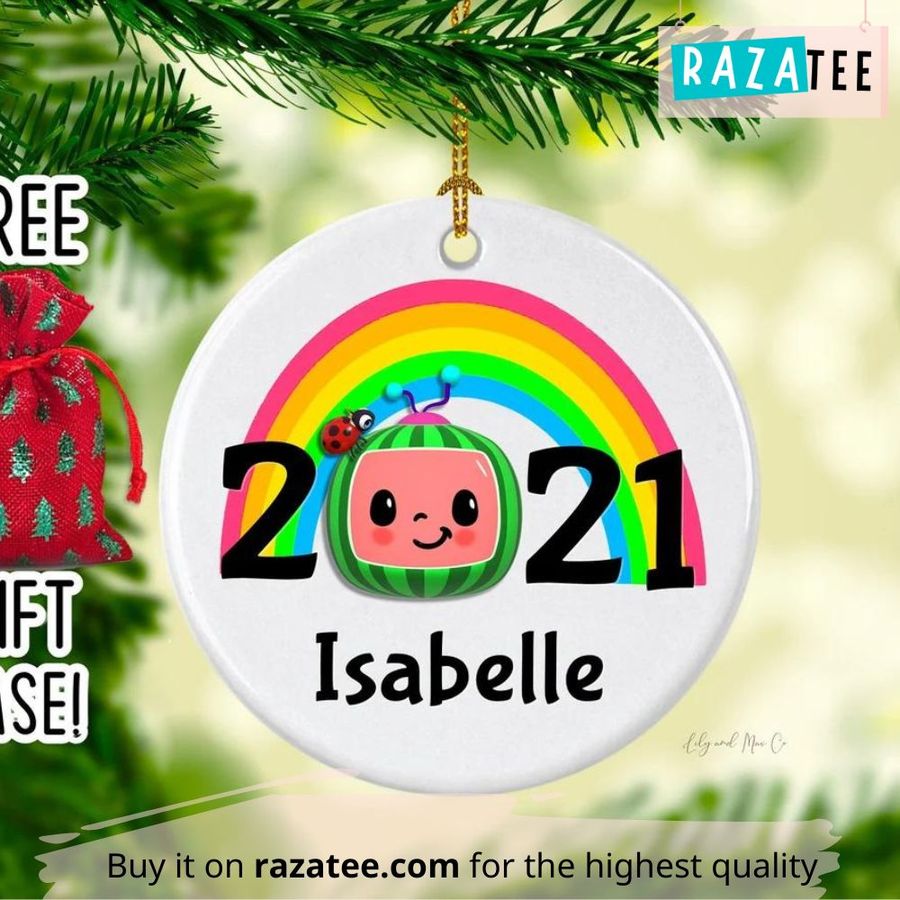 Personalized Melon Face Watermelon Kids Birthday Gift 2023 Christmas Ornament