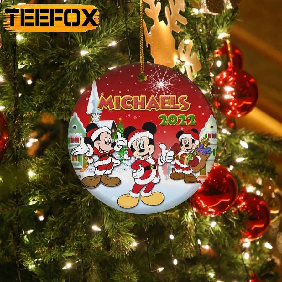 Personalized Mickey Mouse Ceramic Ornament