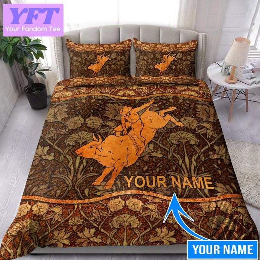 Personalized Name Bull Riding Rodeo 3d Bedding Set